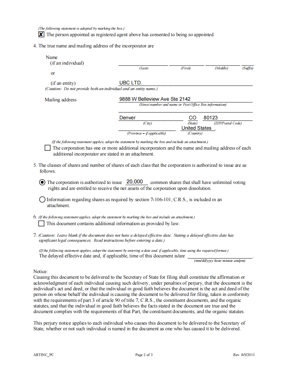 AFE US good standing certificate